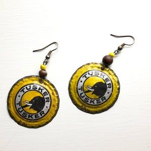 Unique bottle cap earrings